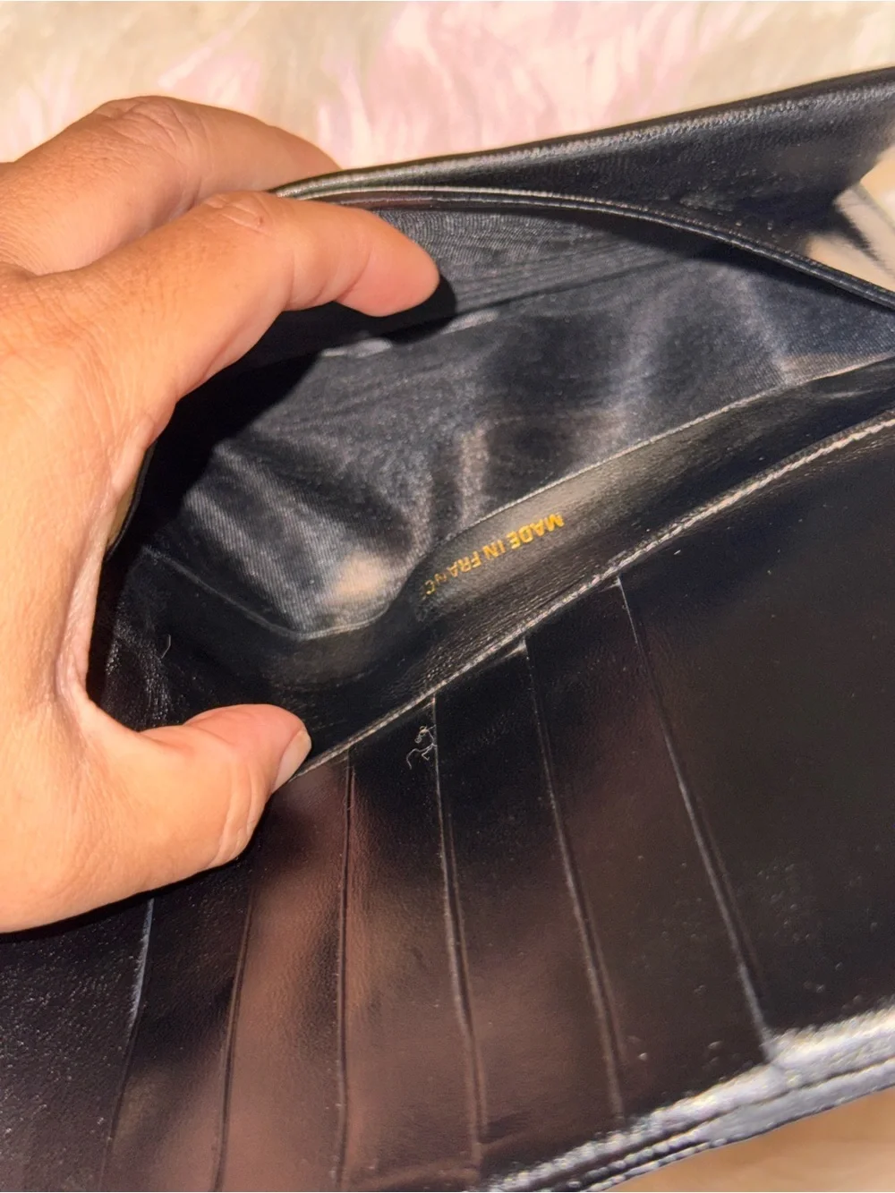Vintage Chanel Black Caviar Leather Long Wallet